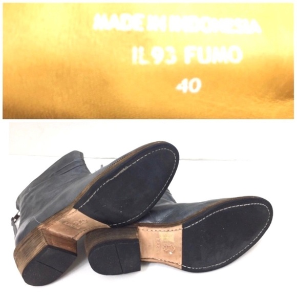 𝅺BLACKSTONE Fumo Leather Ankle Bootie Stone Gray - Picture 7 of 8